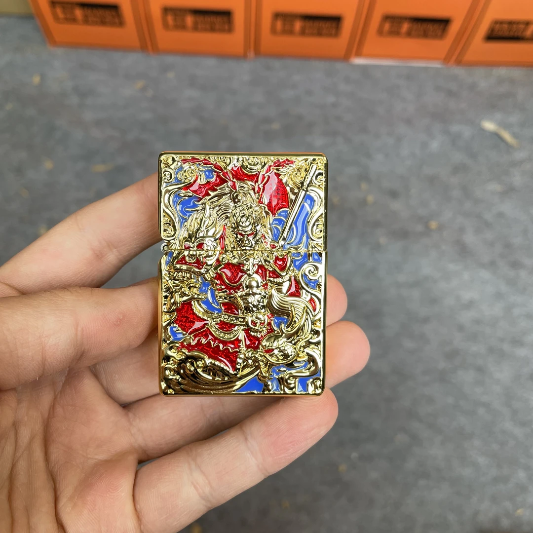 ZORRO佐罗(金色）齐天大圣重甲煤油打火机浮雕创意复古个性火机