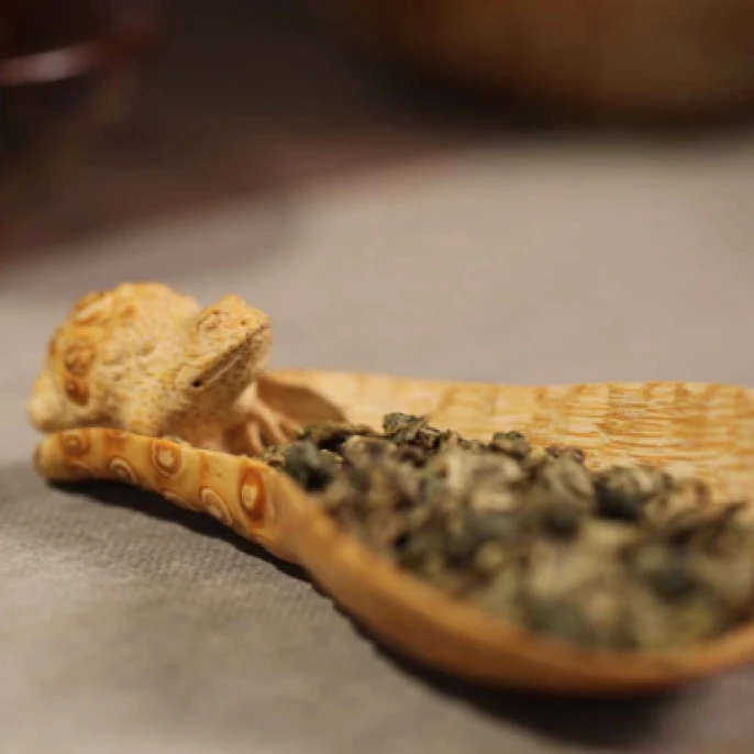 金蟾 茶则 茶铲 竹根雕 文玩摆件 方颜原创 纯手工