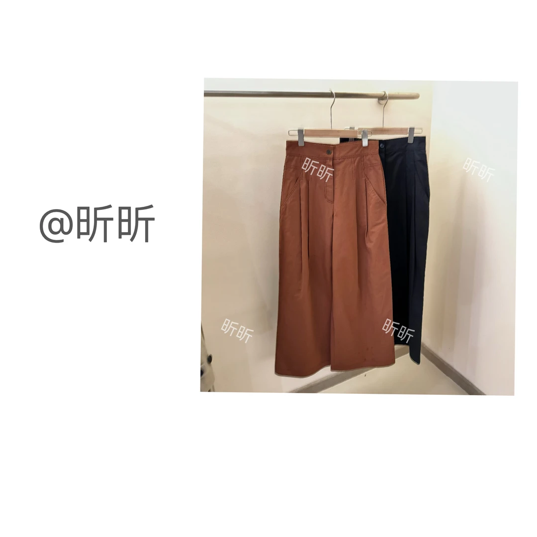 【焦糖色】休闲遮跨显瘦高腰阔腿休闲裤