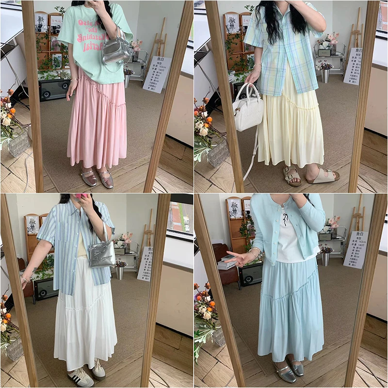 【Q】大码女装夏季不规则单层蛋糕裙 2973