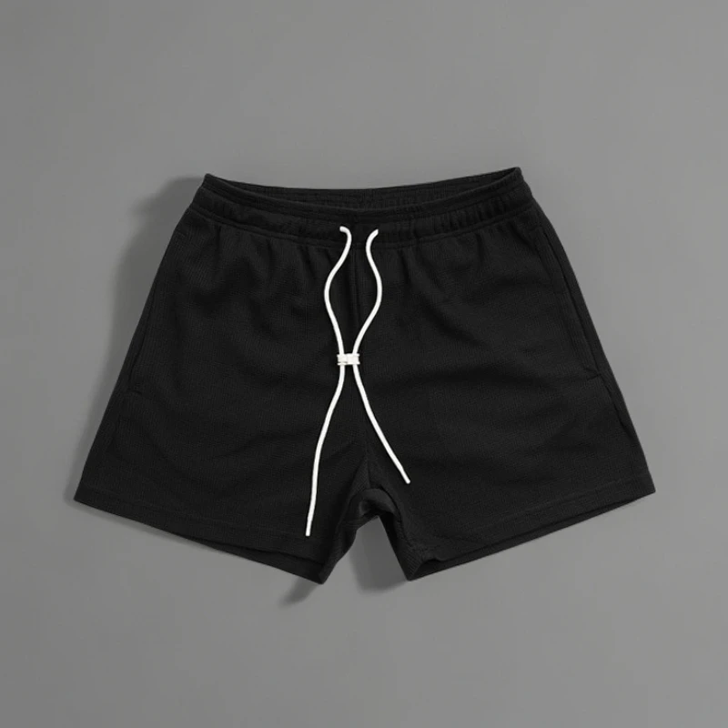 美式华夫格短裤三四分篮球裤运动休闲男士潮宽松跑步健身球裤薄款