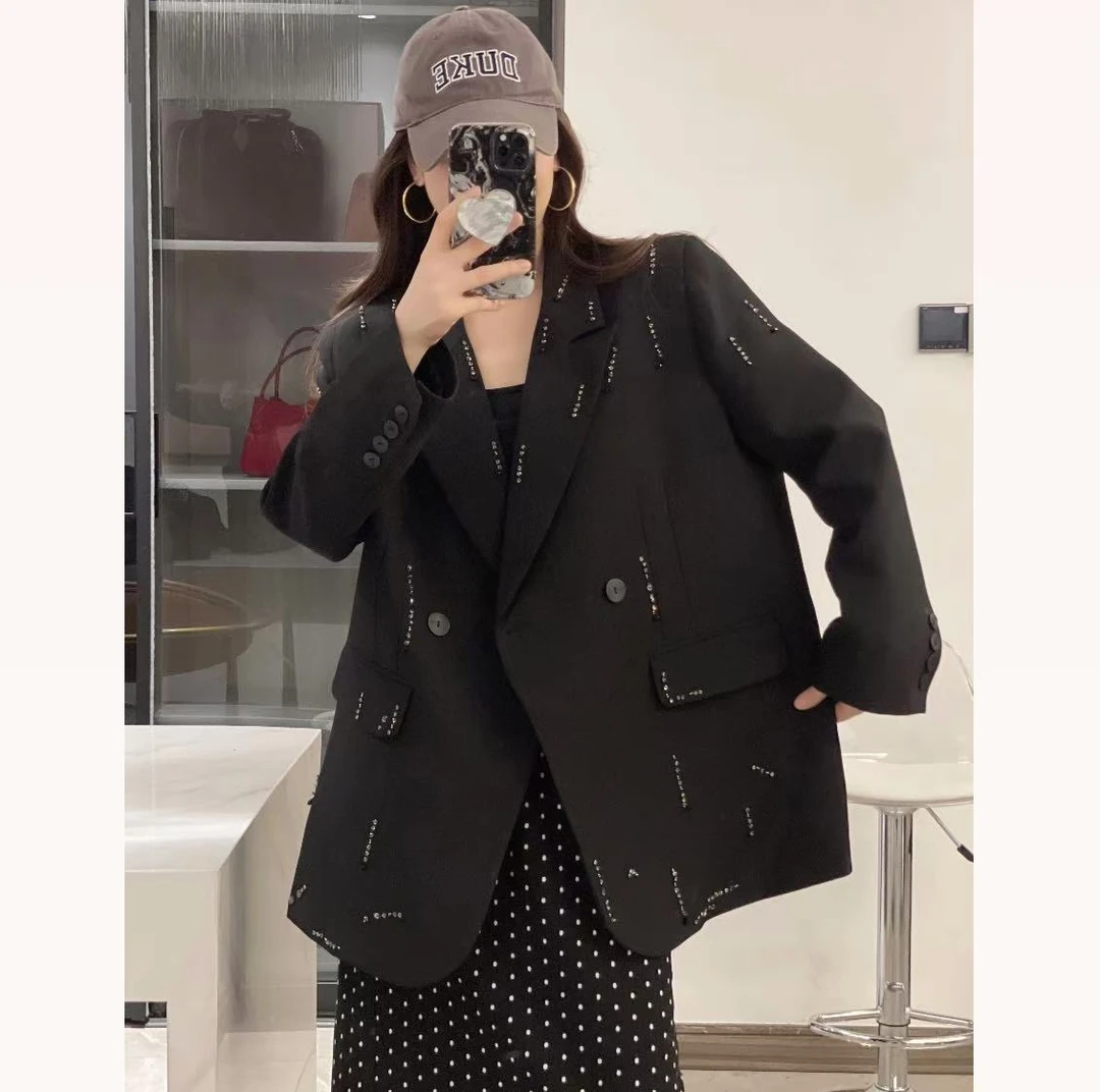 君君子穿搭 小香风气质重工设计师款西装外套宽松韩版