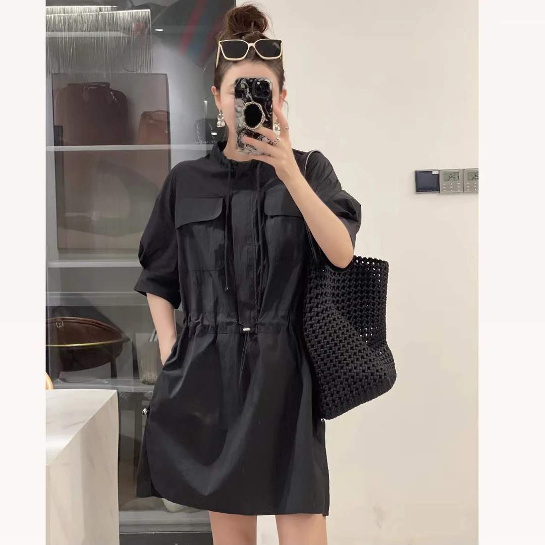 君君子分享 显瘦气质时尚宽松连衣裙 设计师款不规则裙