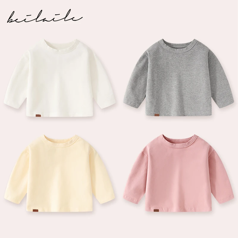宝宝长袖T恤春秋小童衣服1小婴儿打底衫男童上衣女童秋装H23