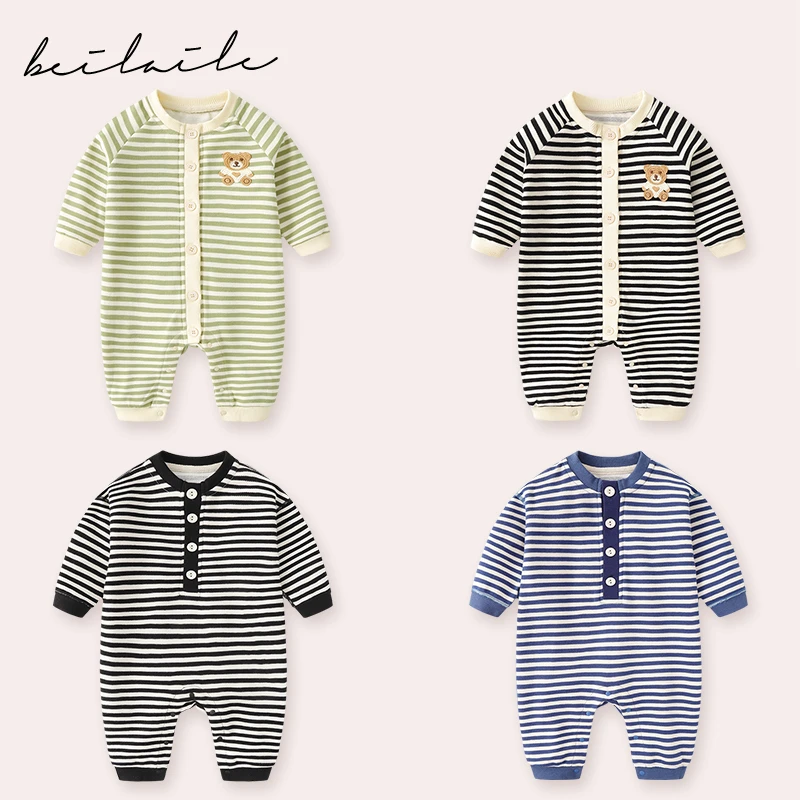 婴儿童衣服家居服男宝宝女春秋季春夏款哈衣爬服连体衣睡