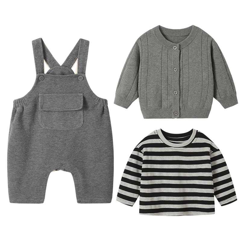 【多巴胺背带裤】婴儿童衣服家居服宝宝春秋季秋装背带哈衣裤子