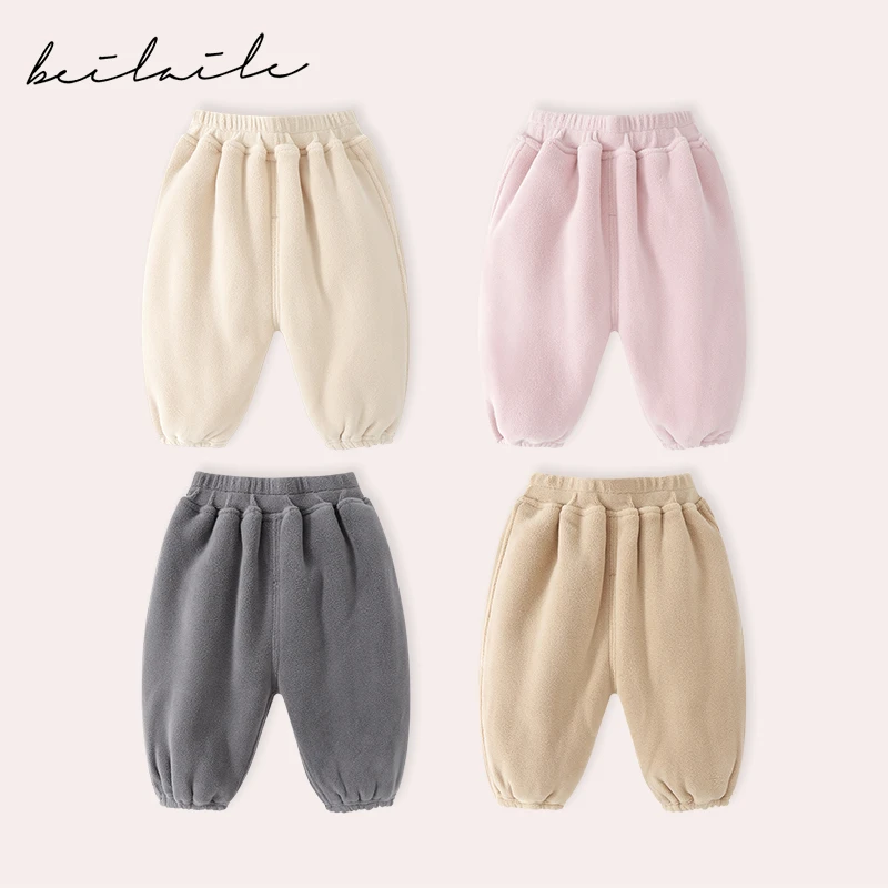 【大暖炉 加厚柏莉绒】婴儿童衣服男童宝宝裤子春装秋季PP裤打底裤
