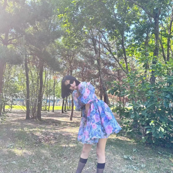 月季女王泡泡袖在逃公主连衣裙碎花洋气女装夏季连衣裙