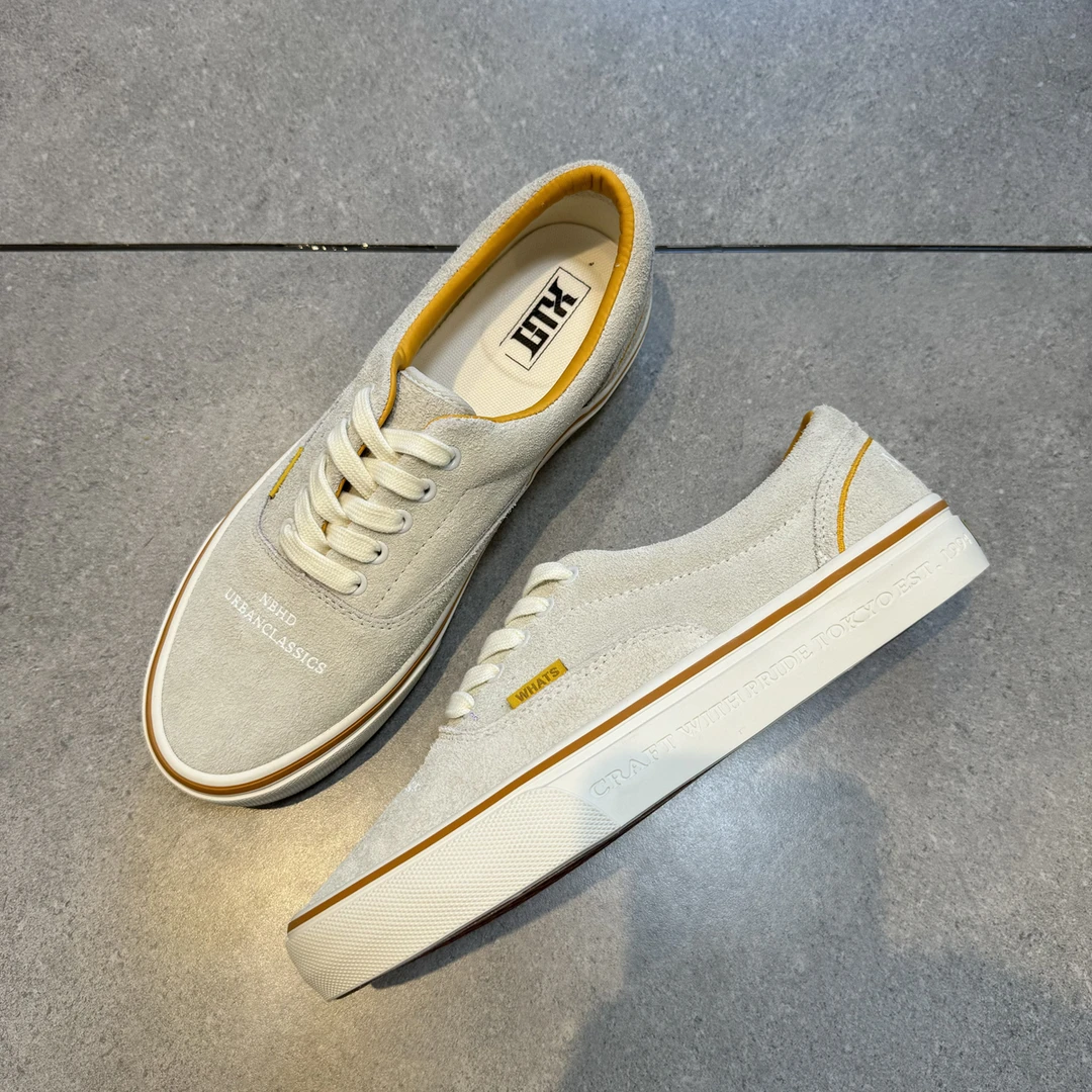 【小屁孩合作款】米白色全真皮翻毛皮低帮男女板鞋复古百搭休闲鞋