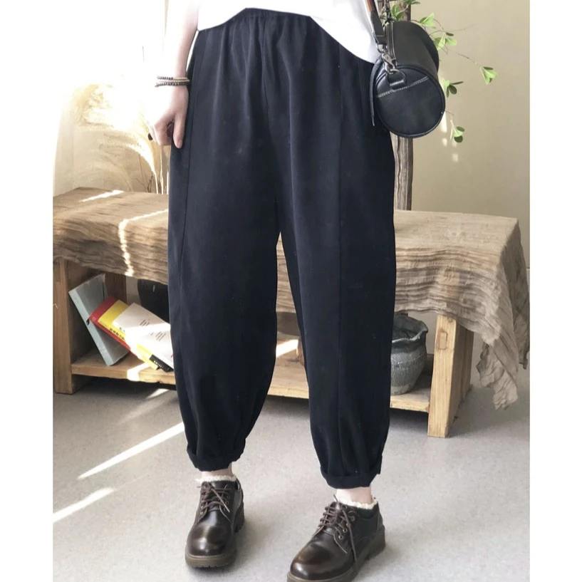 【程程家】2111女士纯色口袋休闲裤新