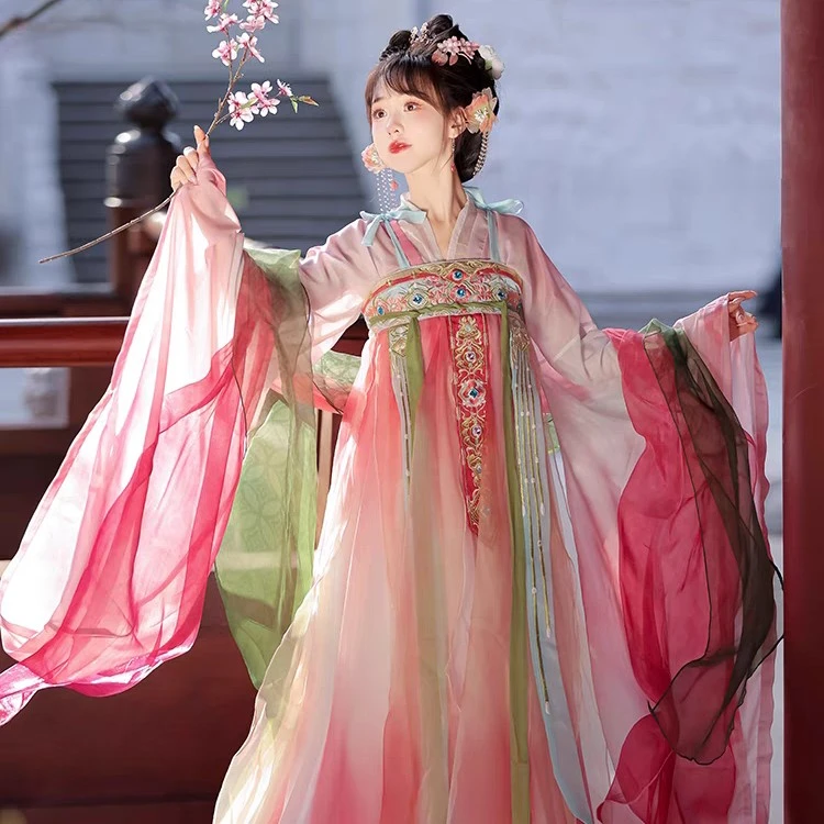 芳菲苑汉服【神都少女】仙气大袖襦刺绣齐胸破裙女新款春夏汉服古风