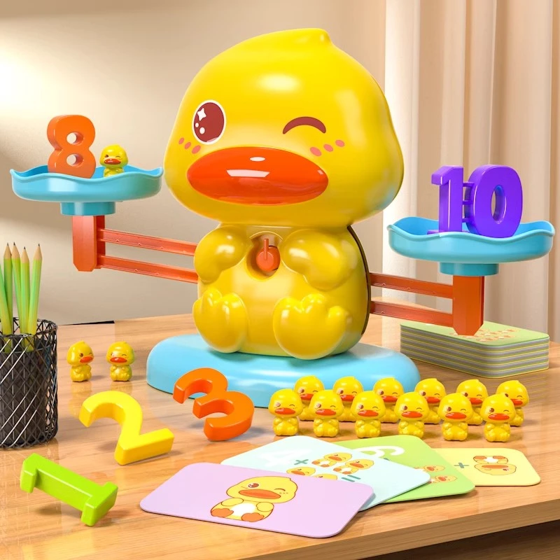 2025春季上新益智儿童小黄鸭天秤玩具数字大脑思维训练孩子专注力