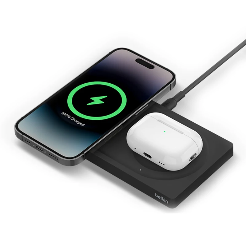 99新 Belkin/贝尔金 magsafe 磁吸二合一无线快充电板 质保90天