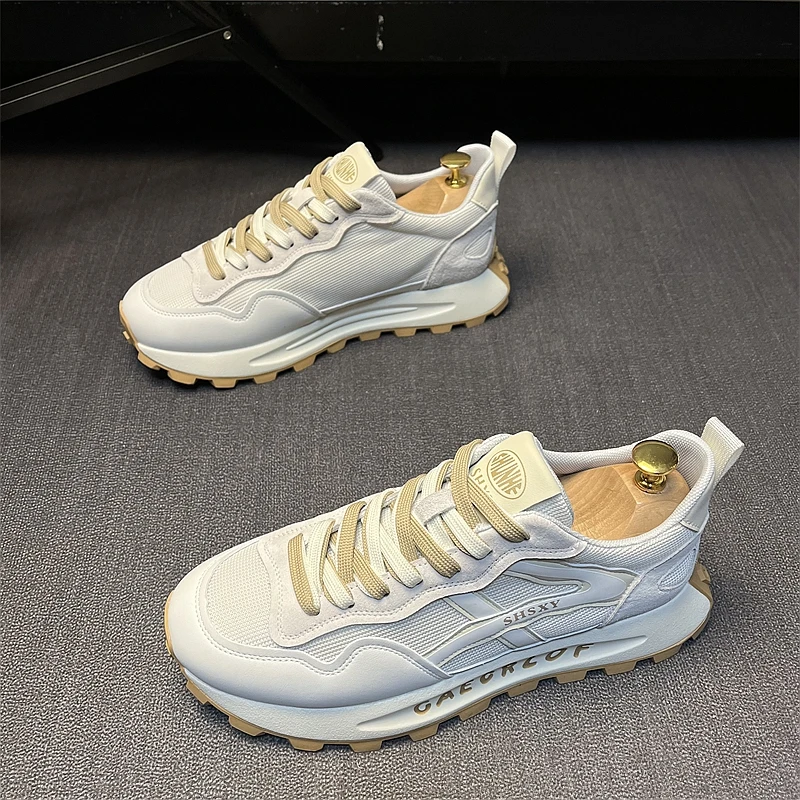 男鞋夏季透气老爹鞋男士时尚软底网面潮鞋休闲舒适百搭厚底小白鞋