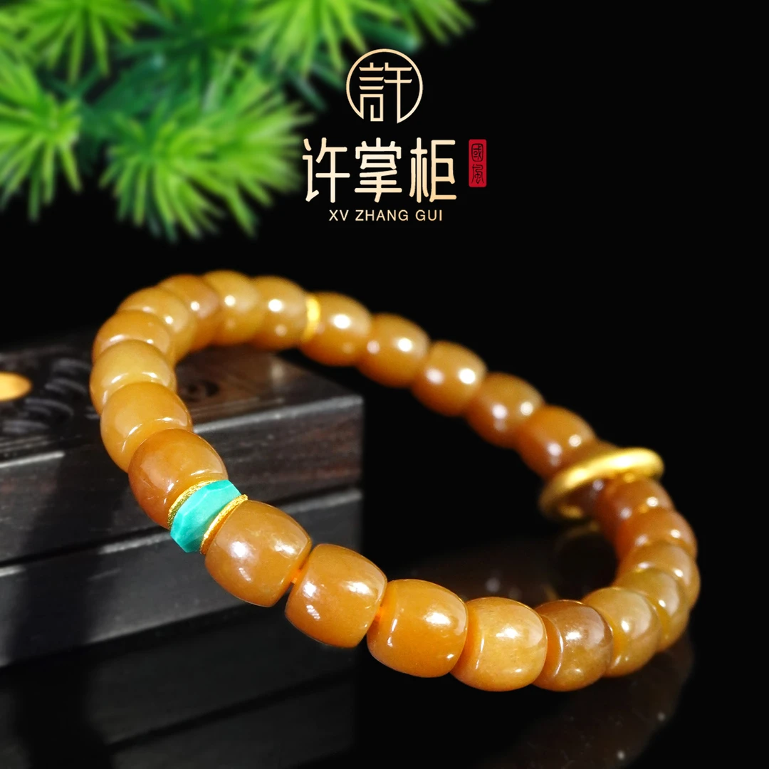 许掌柜｜18K金天然和田玉手串糖料手饰国潮风气质经典精致个性百搭