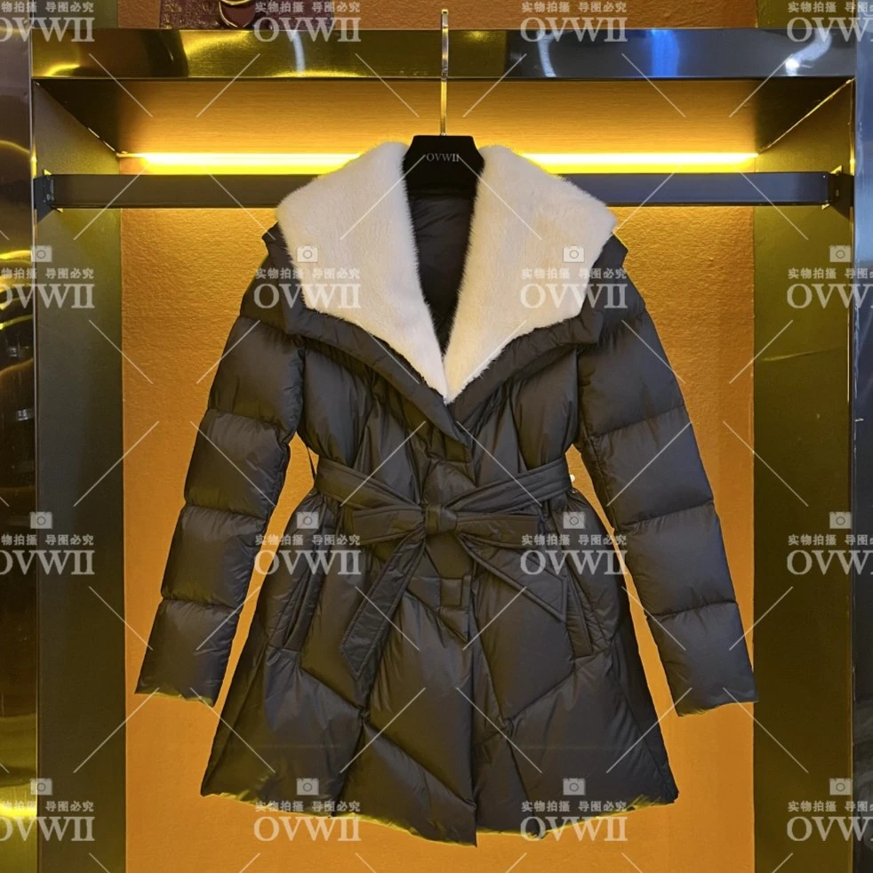 学温芬22 【OVWII】时尚毛领拼接收腰外套（XH277）短款女装