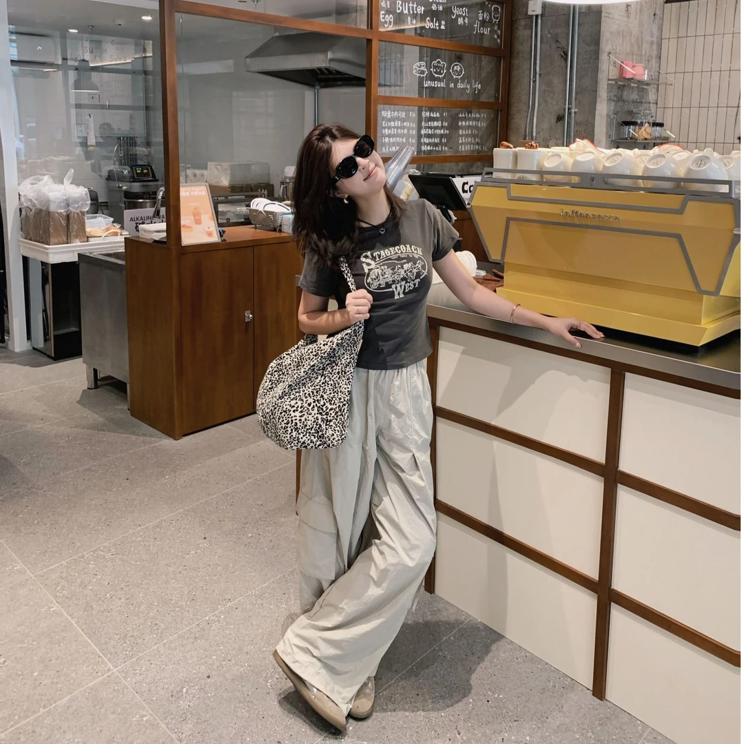 漫姐的店【轻氧降落伞】韩系宽松休闲显瘦大口袋阔腿工装裤