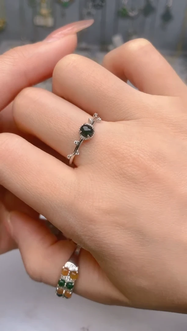 【闪购商品】翡翠戒指银S925镶嵌1