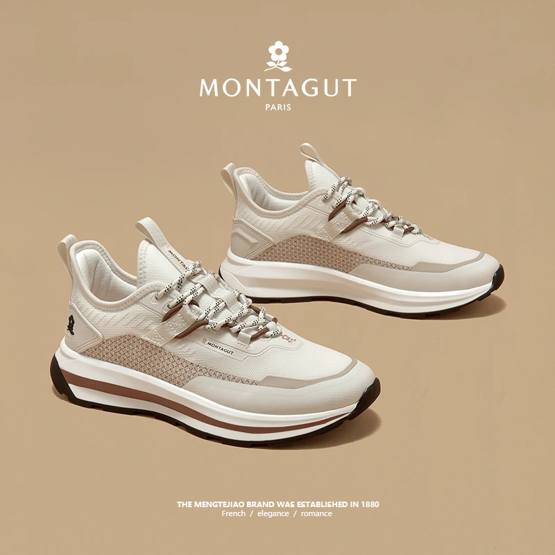 新款运动鞋梦特娇男士春秋时尚休闲鞋减震耐磨厚底软弹旅游男鞋子