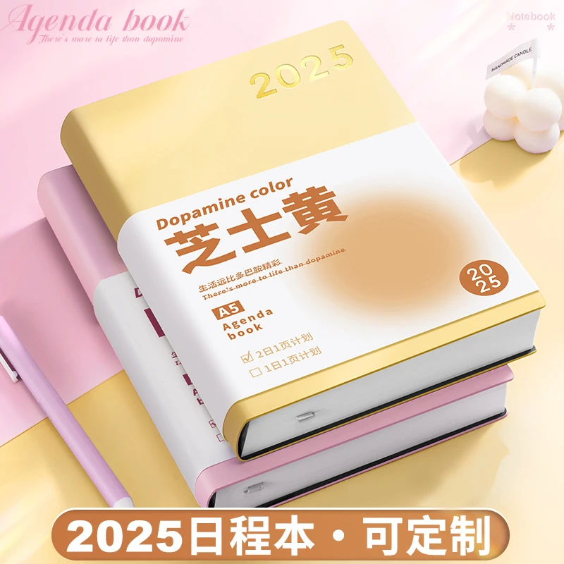 日程本2025年新款每日计划笔记本记事一日一页自律打卡365天总结