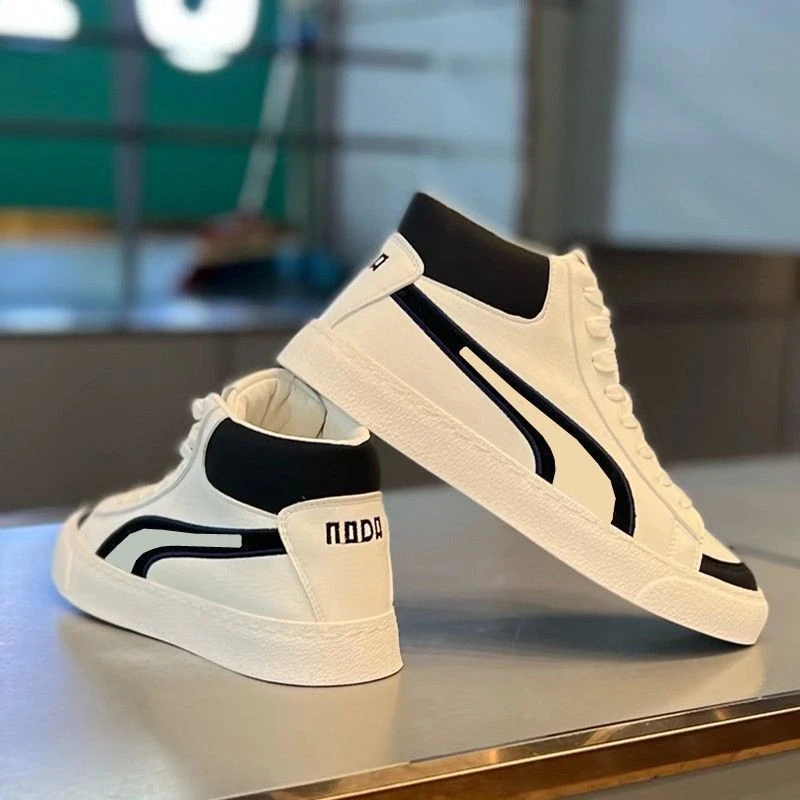 【小杨直播推荐】2023秋季新款爆款男士平底圆头高帮鞋皮面透气轻