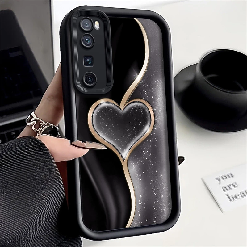 适用流金爱心华为nova7Pro手机壳JER-AN10全包硅胶新款防摔简约潮