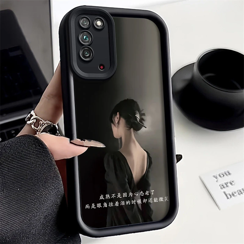 适用背影女孩荣耀X10手机壳x十全包TEL-AN00硅胶新款防摔简约软壳