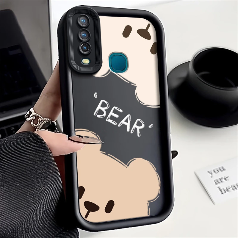 适用BEAR熊vivoY3手机壳维沃y3全包V1901A硅胶新款防摔简约软壳女