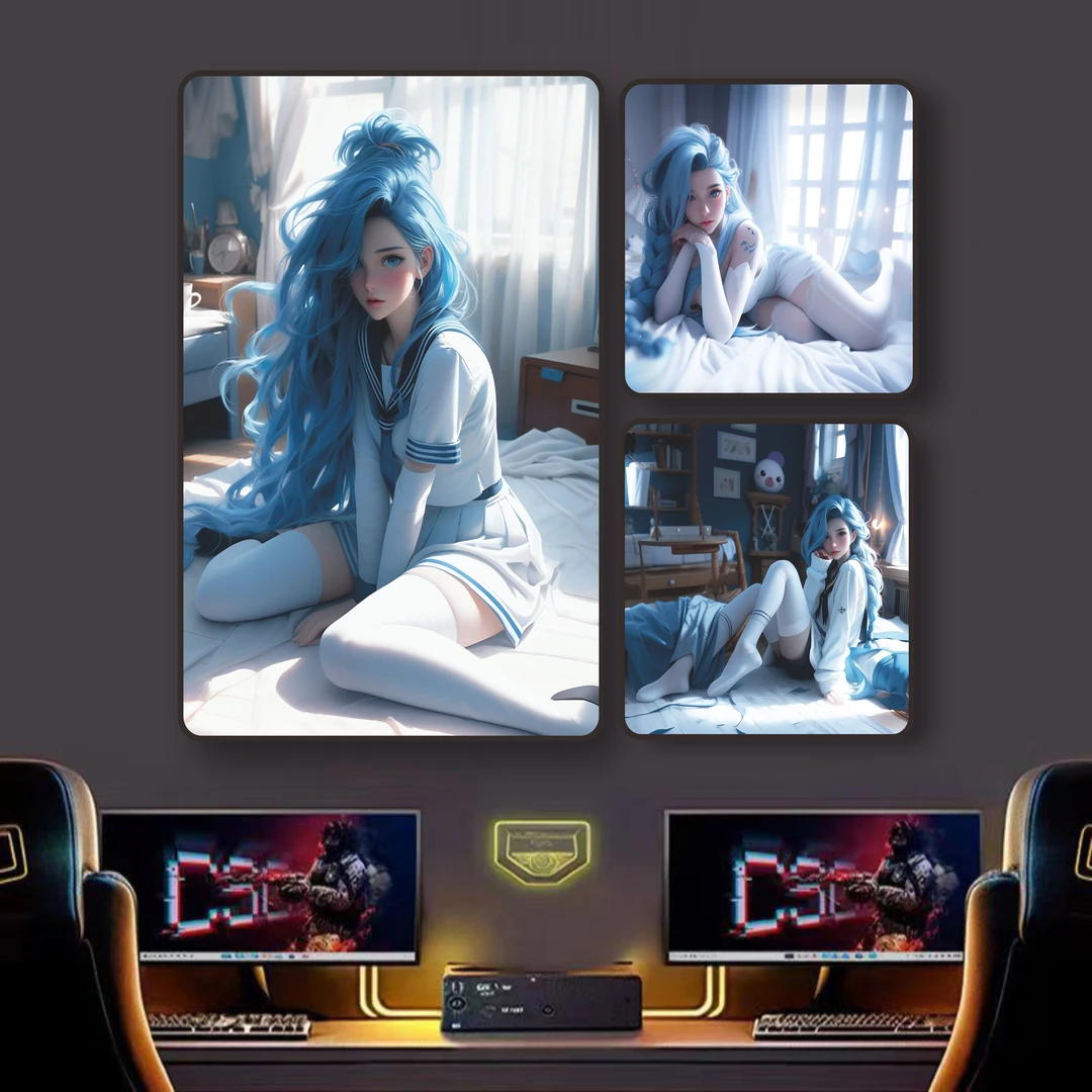 《PVC金克斯》三连幅动漫装饰画儿童房卡通壁画尺寸40*60/30*30*2