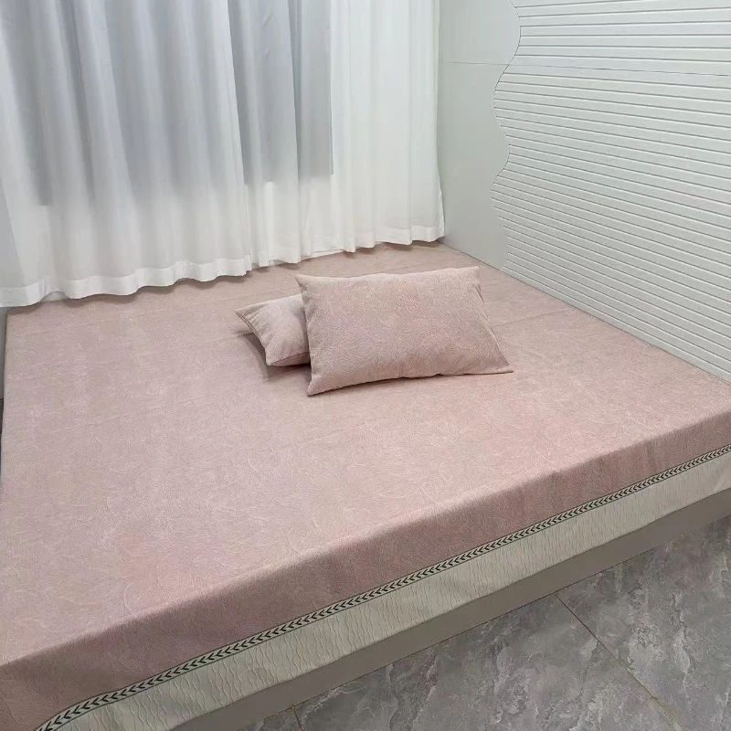 （孔雀翎）高端轻奢雪尼尔四季榻榻米床盖炕盖 透气防滑 可定制