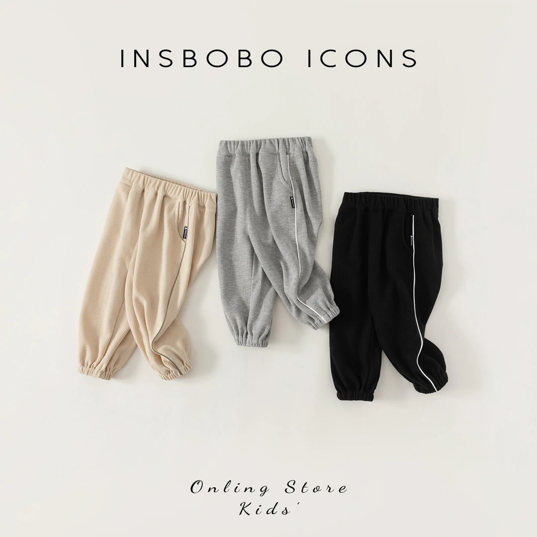 INSbobo男童裤子春秋款卫裤女童秋装洋气休闲裤运动裤薄CK83010