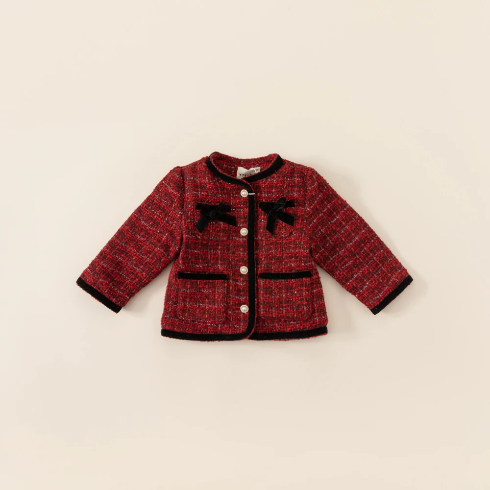 INSbobo女童冬季新品保暖外出服宝宝小香风女童加厚外套DY22218