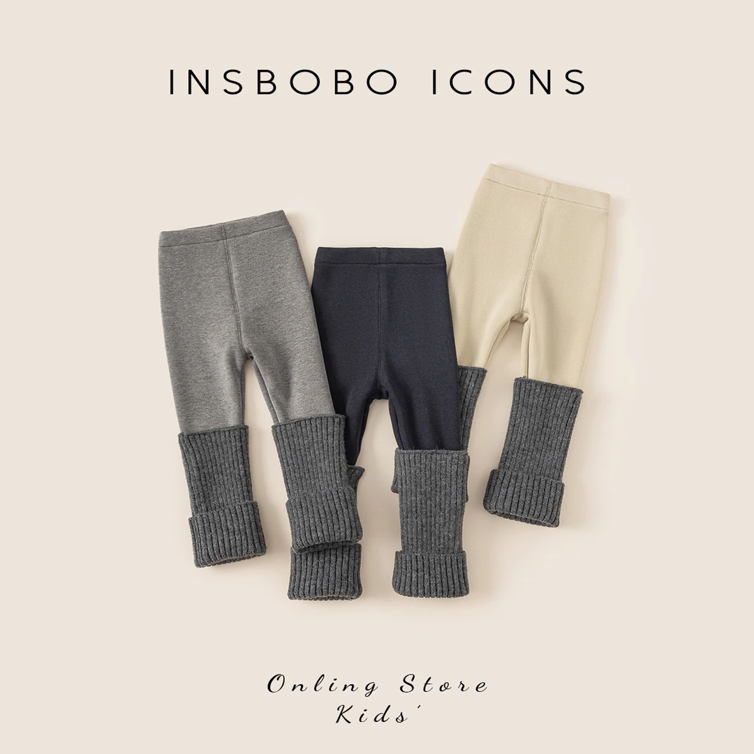 INSbobo女童冬季打底裤外穿保暖时尚洋气百搭打底裤DK46306