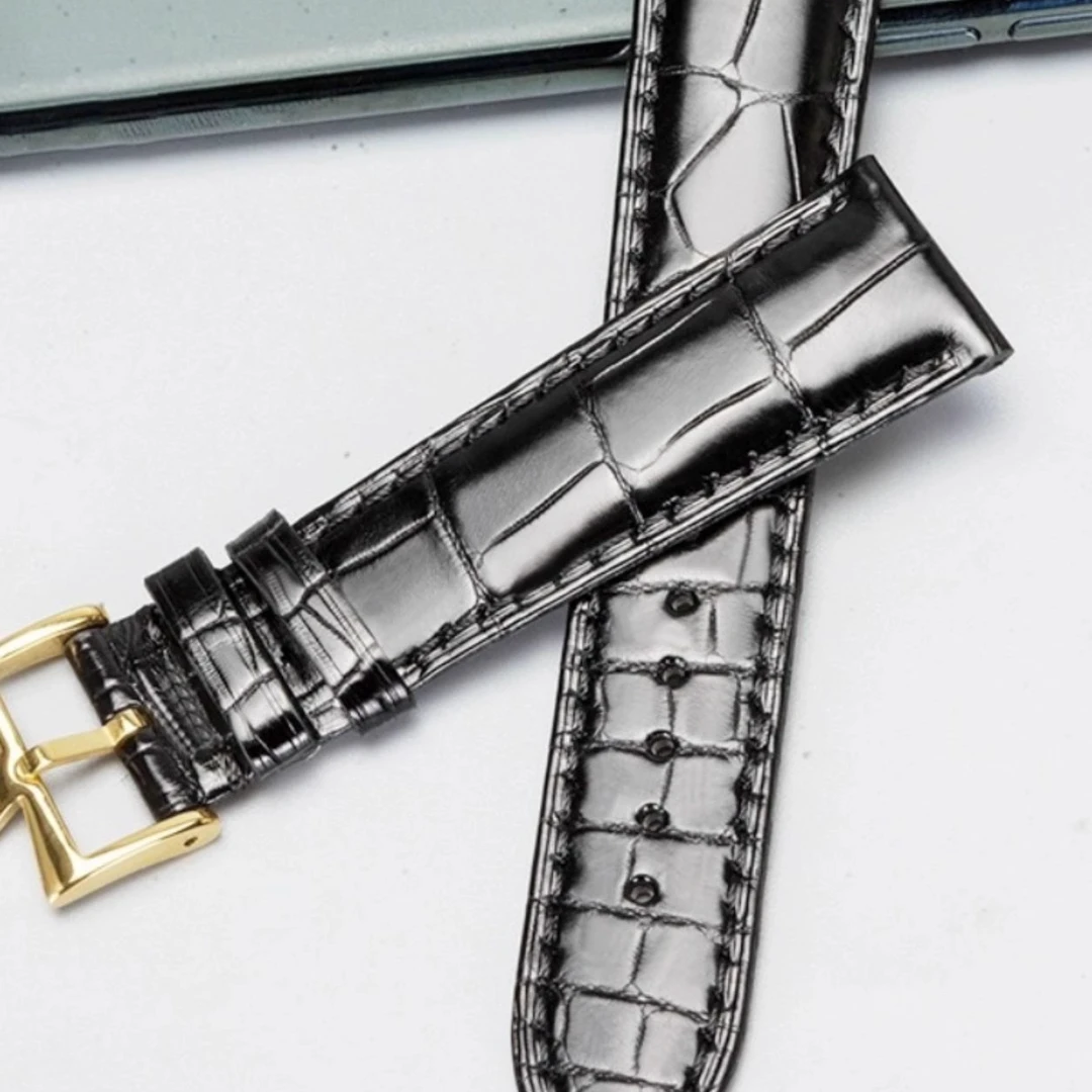 代用原装江诗丹顿鳄鱼皮表带真皮竹节纹手表带传承艺术大师伍陆20