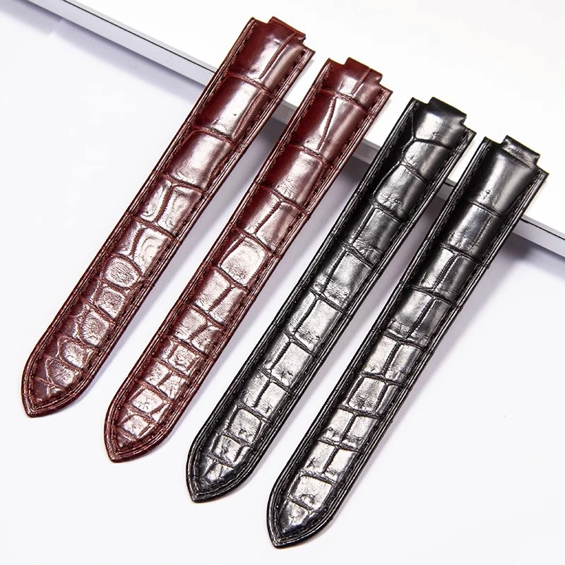 适用于卡地亚手表带篮气球真皮优质原装鳄鱼皮男女款坦克表带订制