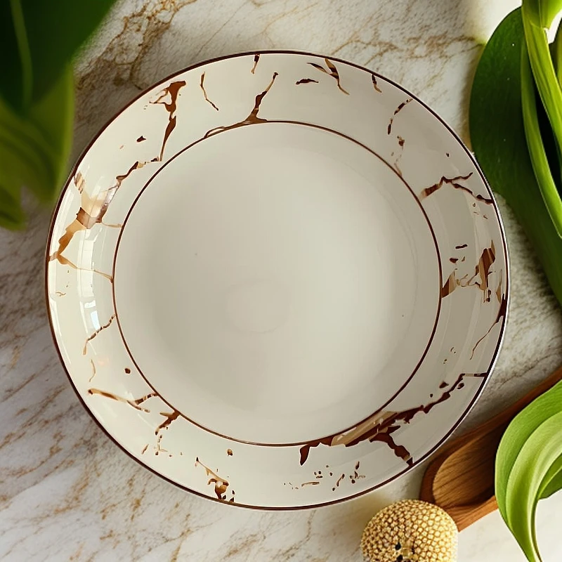 【花岗岩】8英寸盘6个装 菜盘家用陶瓷盘高颜值炒菜盘大盘子釉下彩