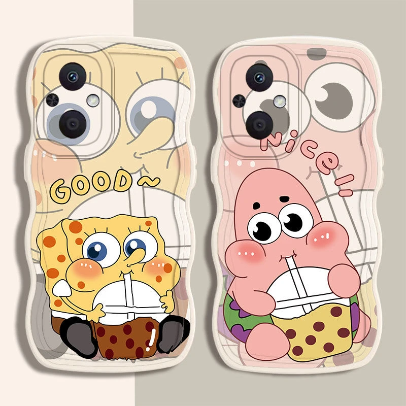 OPPOA96手机壳5G派大星PFUM10卡通海绵宝宝新款波浪边a96网红男女