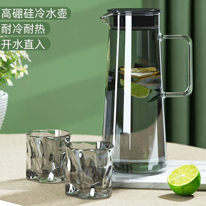 （7件套包邮甄选）耐高温北欧冷水壶高硼硅水具大容量煲粥高颜值