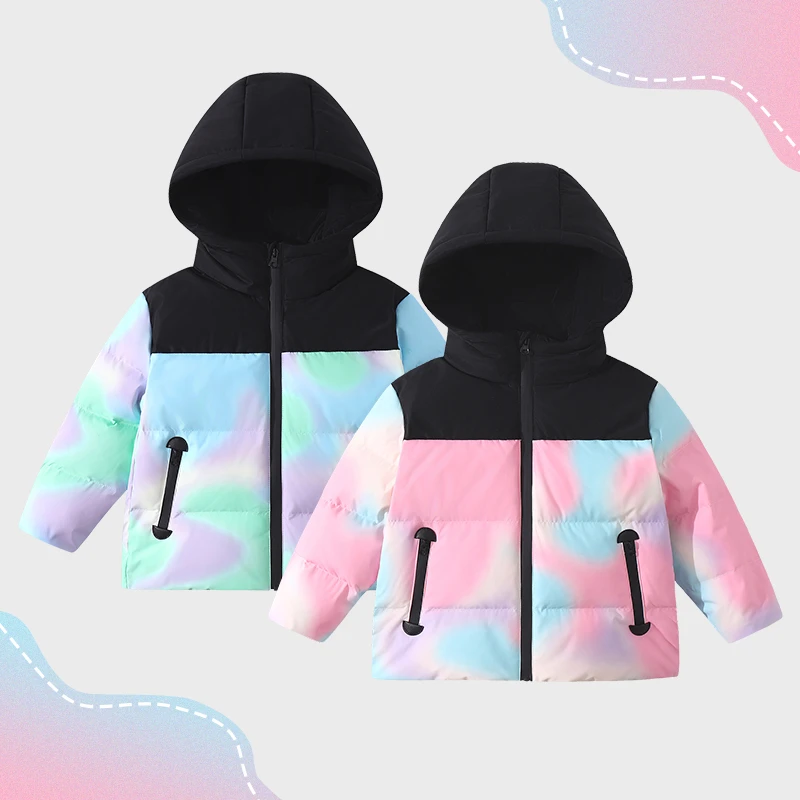 【棉致】拼接渐变连帽羽绒服儿童时尚外套TDYY233