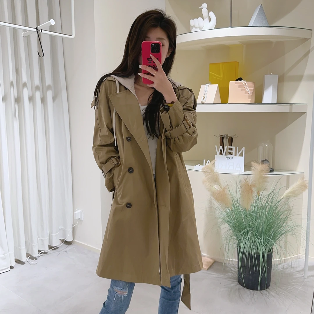 Lagogo/拉谷谷LAGOGO拉谷谷专柜新款高端风衣帽子可拆卸款