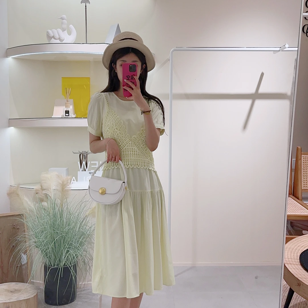 Lagogo/拉谷谷春夏超显瘦连衣裙少女感满满的甜美风穿搭裙子碎花