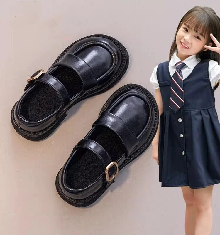 女童黑色英伦小皮鞋2024春季新款软底鞋子学院风儿童演出公主单鞋
