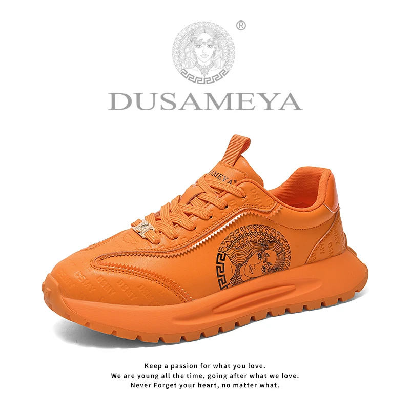 DUSAMEYA/杜莎米娅秋季百搭时尚休闲情侣轻奢软底软面透气休闲鞋