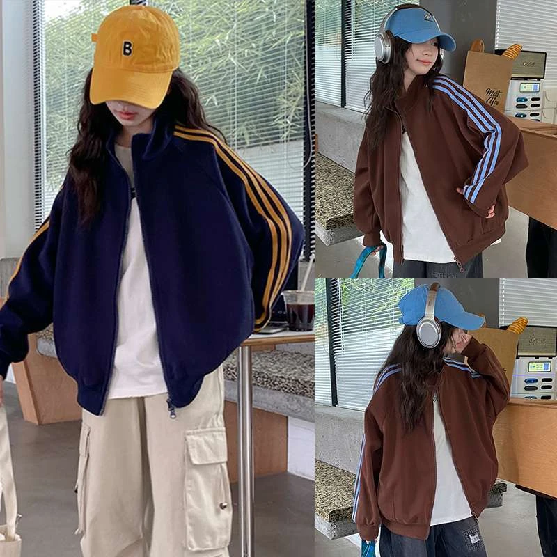 女孩秋装2024新款初中生女童网红炸街外套女大童春秋款韩系棒球服