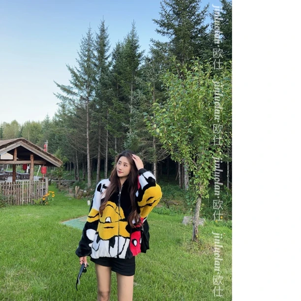 JINLUOLAN-欧仕"卡通米奇"冬季貂皮上衣-2011MQ