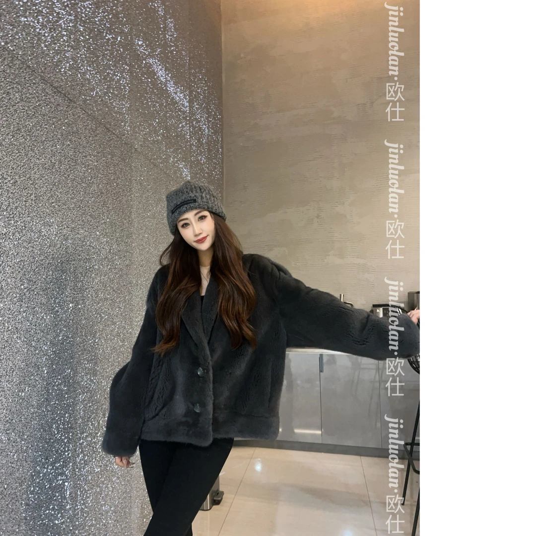JINLUOLAN-欧仕"京都回忆"设计师冬季款冬季貂皮上衣-2227