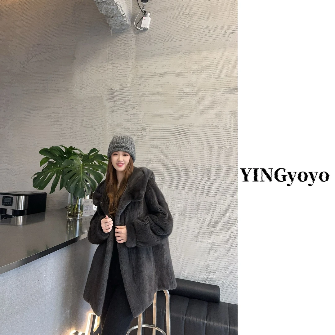 【YINGYOYO】影哥「佛纳甘」经典百搭水貂天鹅绒整貂YG24019