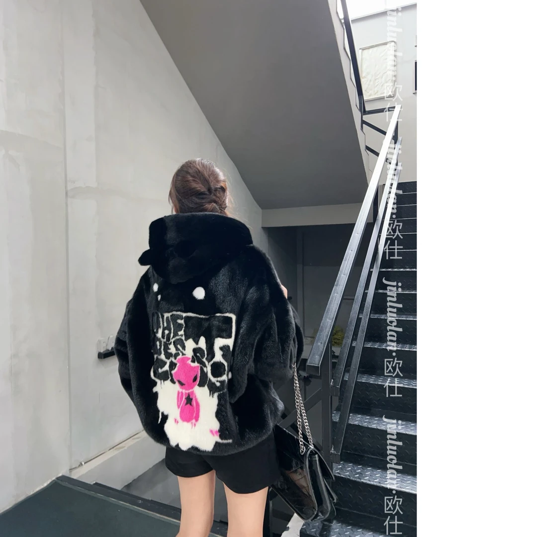 JINLUOLAN-欧仕"破碎银河"冬季水貂外套-23170花