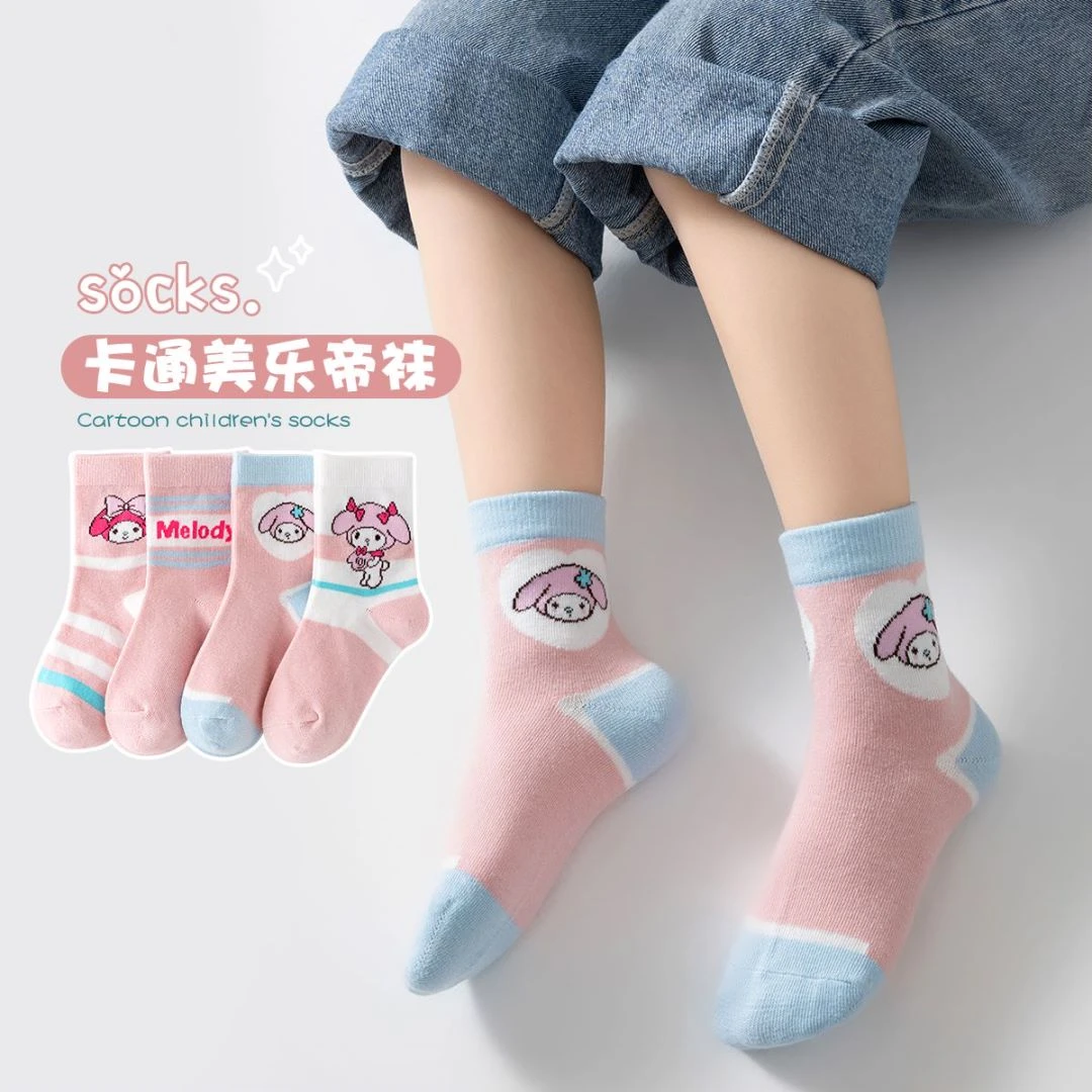 女童袜子夏季款薄款透气袜春秋中大童儿童学生运动吸汗中筒袜棉袜