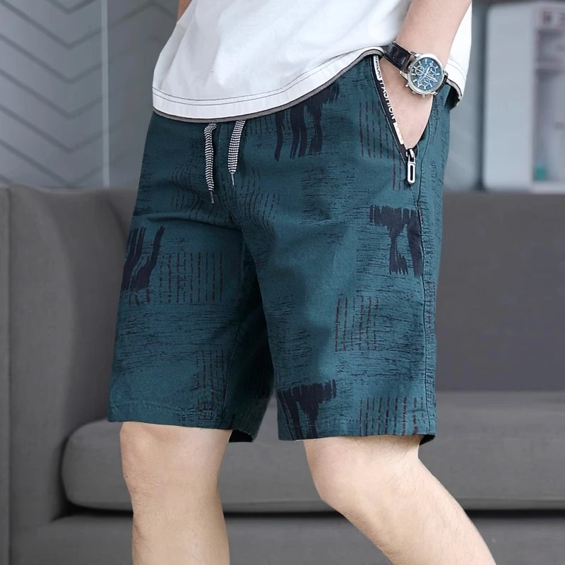 仓石一树夏季墨绿色沙滩短裤男士ins潮流潮牌宽松外穿休闲五分裤